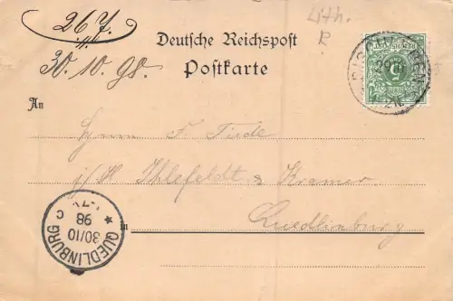 Gruss aus Stedten b/Erfurt Gasthof: Freud Euch des Lebens Litho AK 1898