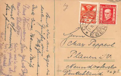 Eger Partie an der Eger Postkarte