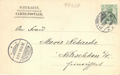 Weimar Goethe Schiller-Archiv Postkarte AK 1904
