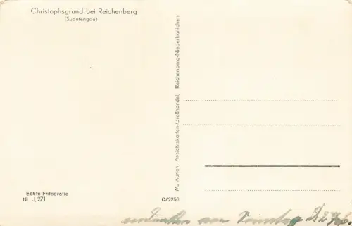Christophsgrund bei Reichenberg Sudeten Postkarte AK
