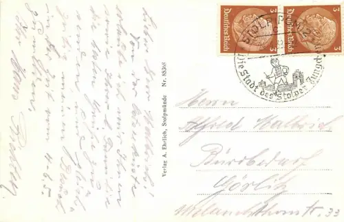 Ostseebad Stolpmünde Sonnenuntergang Postkarte AK 1933