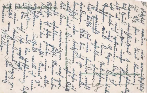 Blick auf Schlossgarten mit Universität Kiel Schleswig-Holstein Postkarte AK