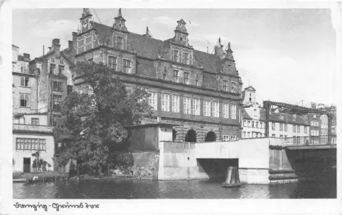 Danzig Grünes Tor an der Mottlau / Motława 1942 Postkarte