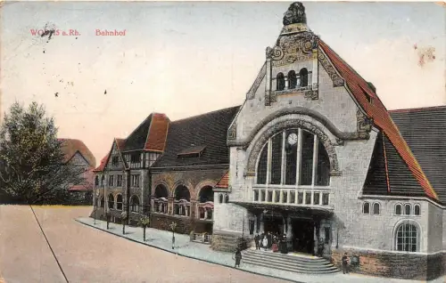Worms a. Rh. Bahnhof Feldpostkarte 1915