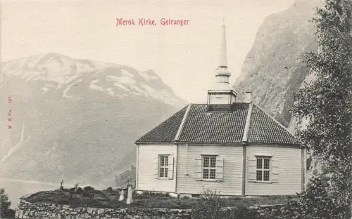 Merok Kirke in Geiranger Norwegen Postkarte AK