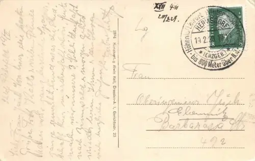 Schwerter-Erholungsheim Jagdschloß Rehefeld i. Erzgeb. AK 1929