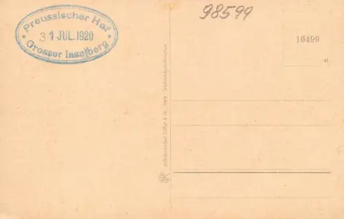 Inselberg Preußischer Hof Thüringen Postkarte AK 1920
