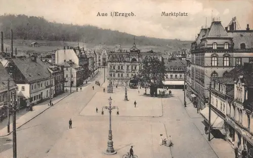 Marktlatz in Aue im Erzgebirge Sachsen Postkarte