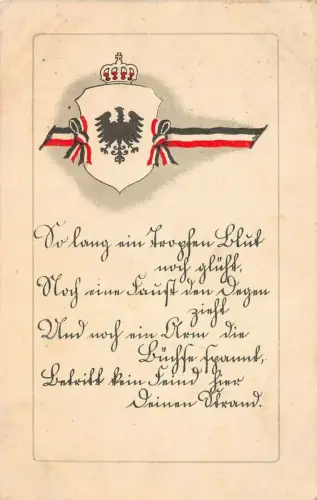 Patriotika mit Adler Kriegsgedenk-Postkarte AK 1916