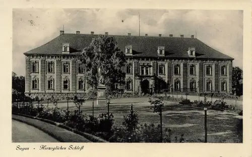Herzoglichers Schloss Sagan Schlesien Postkarte AK 1938