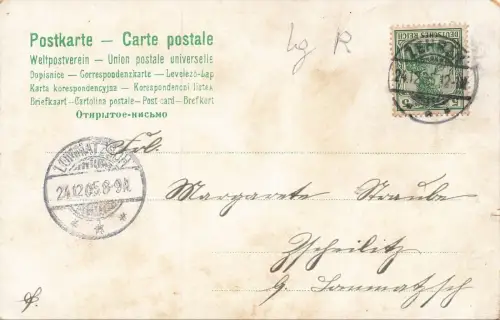 Fröhliche Weihnachten Engel Kind Friede auf Erden Postkarte AK 1905