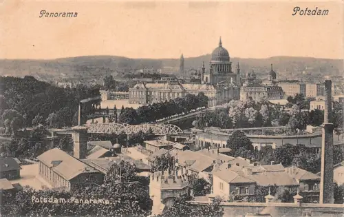 Panorama von Potsdam Brandenburg Postkarte AK