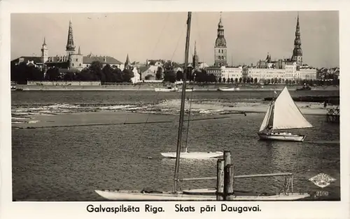 Skats pari Daugavai Galvaspilseta Riga Litauen Postkarte AK 1941