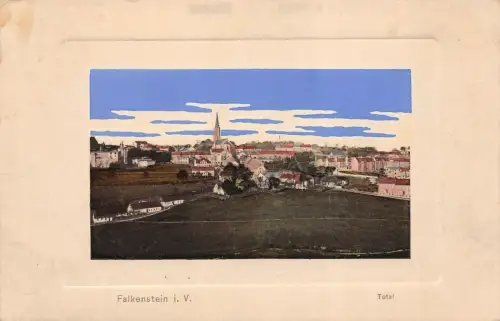 Falkenstein i. V. Total Kirche Postkarte AK