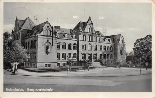 Baugewerkschule in Holzminden Niedersachsen Postkarte AK 1931