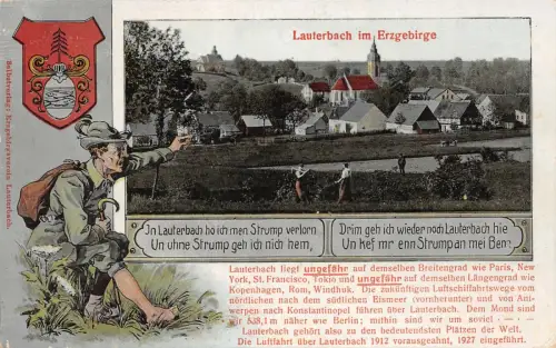 Lauterbach im Erzgebirge Strump verlorn Postkarte 1930