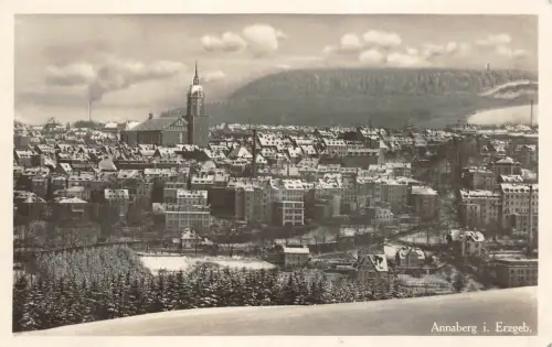 Stadtansicht Annaberg Erzgebirge Sachsen Postkarte AK 1928