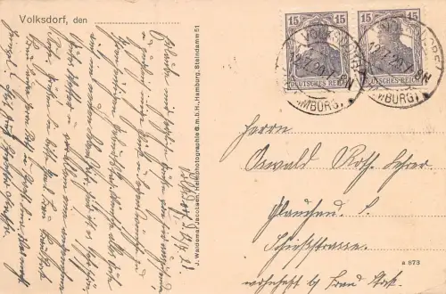 Gruß aus Volksdorf (Hamburg) Geschäftshaus Herm. Peters Postkarte AK 1920