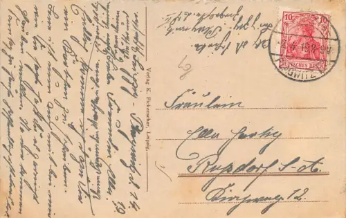 Leipzig Idyll im Scheibenholz Postkarte 1919