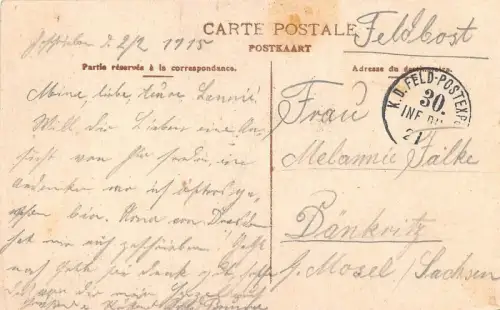 Wervicq Rue de la Lys Frauen Strasse Feldpost 1915 Belgien