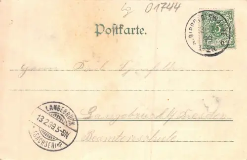 Gruss aus Dippoldiswalde Marktplatz Postkarte 1899