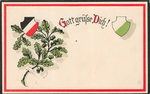 Gott grüße Dich! Patriotika Postkarte AK
