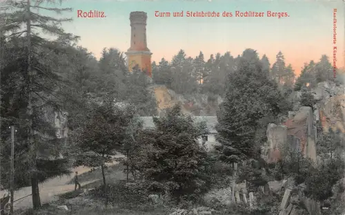 Rochlitz Turm und Steinbrüche des Rochlitzer Berges Postkarte AK 1912