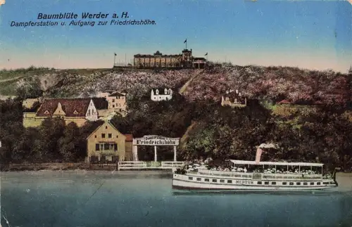 Dampfstation und Gasthaus Friedrichshöhe Werder Bremen Postkarte AK 1918