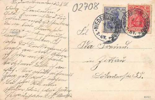 Stadtansicht Niedercunersdorf bei Löbau Sachsen Postkarte AK 1920