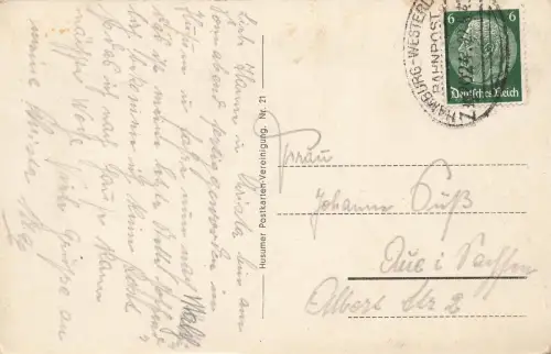 Ansicht Binnenhafen in Husum Schleswig-Holstein Postkarte AK 1924