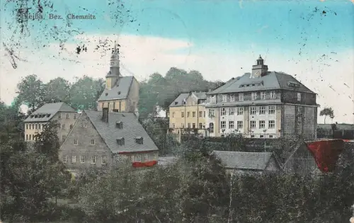 Stadtansicht Pleißa Bezirk Chemnitz Sachsen Postkarte AK 1922