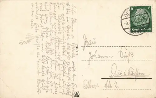 Panorama Bahnhof und Wassermühle Rotenburg Niedersachsen Postkarte AK 1941