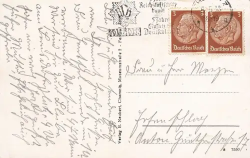 Rosarium in Chemnitz Sachsen Postkarte AK 1938