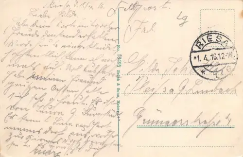 Riesa Elbbrücke Postkarte 1916