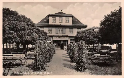 Waldkurhaus Langenbernsdorf bei Werdau Sachsen Postkarte AK 1938