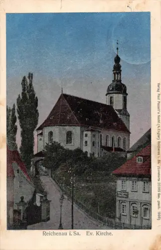 Reichenau Sachsen Ev. Kirche Postkarte 1917