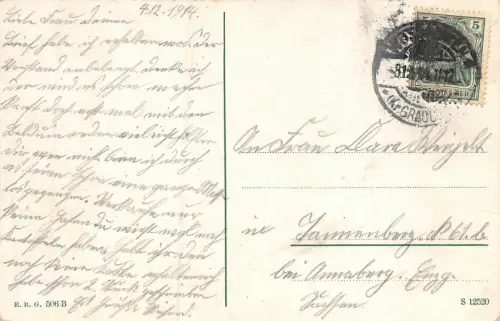 Graudenz Weichselbrücke Postkarte 1914