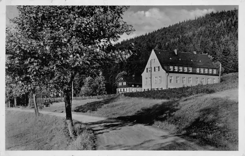 Wintersportplatz am hohen Stein Erlbach Vogtland Sachsen Postkarte AK 1939