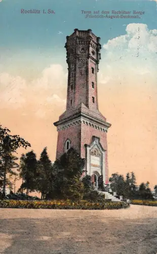 Turm auf dem Rochlitzer Berge Rochlitz Sachsen Postkarte AK 1913