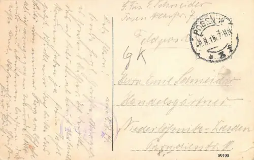 Posen St. Lazarus Hauptbahnhof Postamt W.3 Feldpostkarte AK 1915