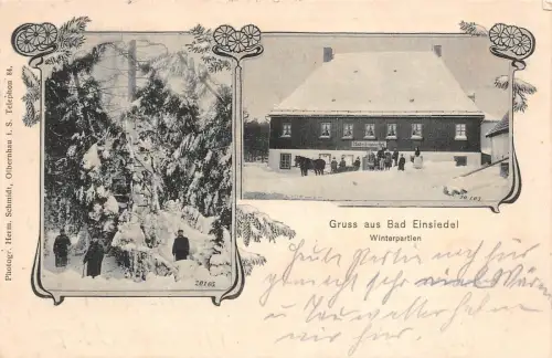 Gruß aus Bad Einsiedel, Winterpartie Baden-Württemberg Postkarte 1913
