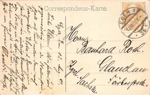 Eger Unterer Marktplatz Postkarte AK 1909