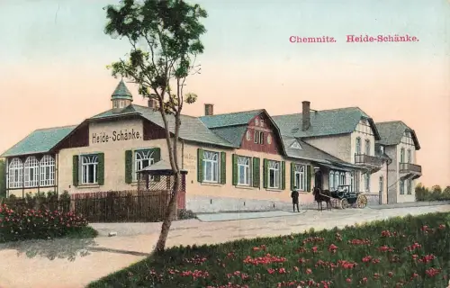 Heide-Schänke in Chemnitz Sachsen Postkarte AK
