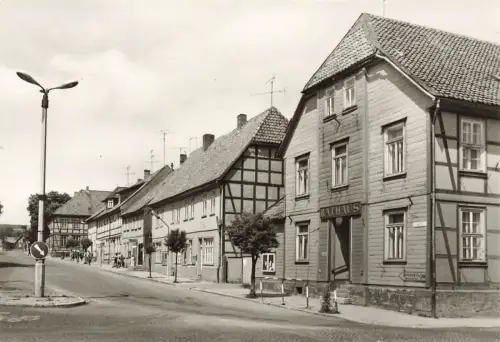 Rathaus und Marktplatz Elbingerode Harz Sachsen-Anhalt Postkarte AK