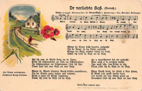 D’r verliebta Boss 1901 Anton Günther Liedpostkarte Nr. 21