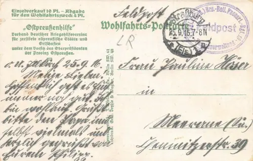 Markt in Ortelsburg (Ostpreussen) Postkarte 1916