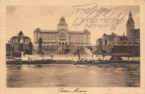 Stettin Szczecin Museum Dampfer AK 1916