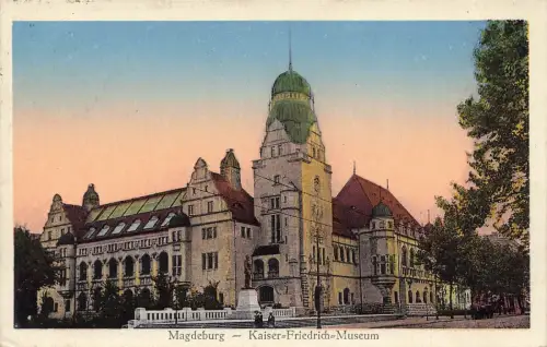 Kaiser Friedrich Museum in Magdeburg Sachsen-Anhalt Postkarte AK 1926