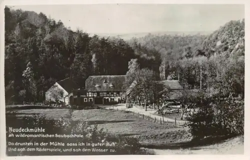 Neudeckmühle im wildromantischen Saubachtale Postkarte AK