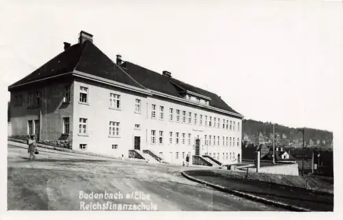 Reichsfinanzschule in Bodenbach an der Elbe Podmokly Böhmen Postkarte AK 1941
